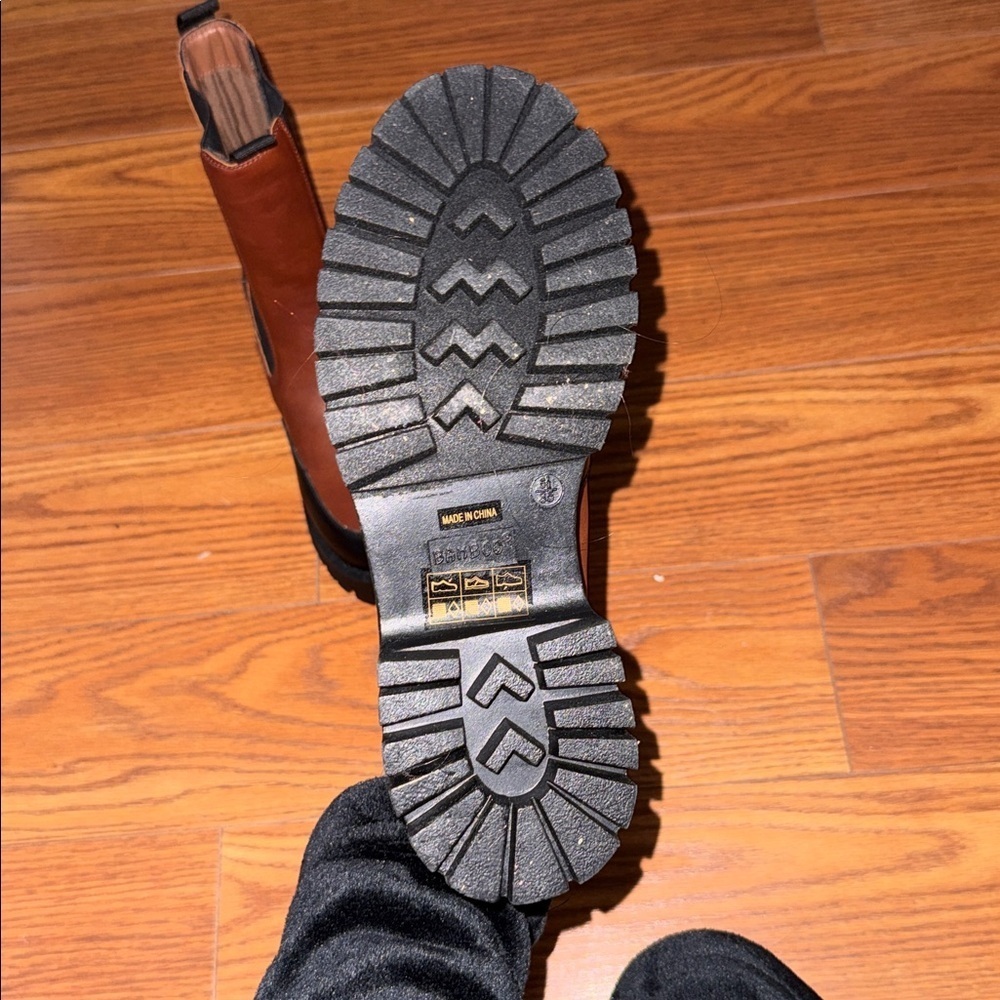 Brown & Black Rain Boots - Picture 2 of 4